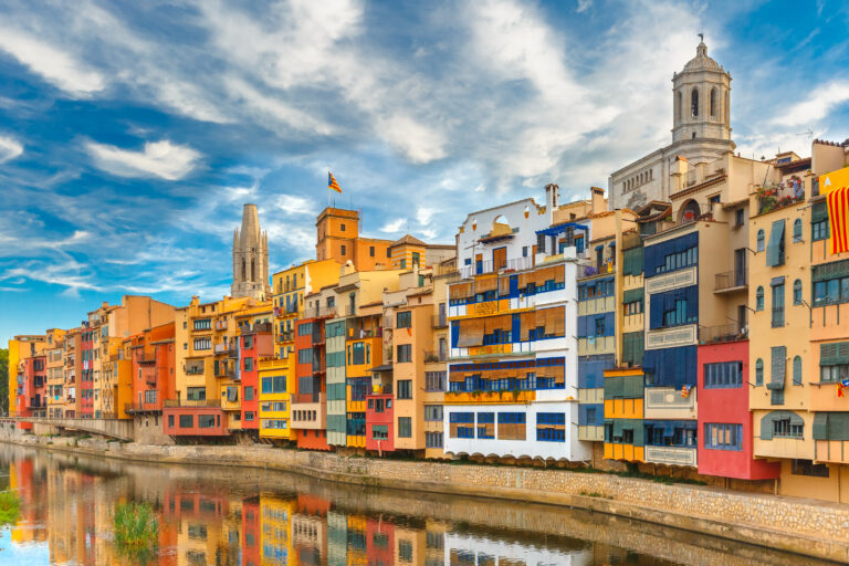 Colorful houses in Girona